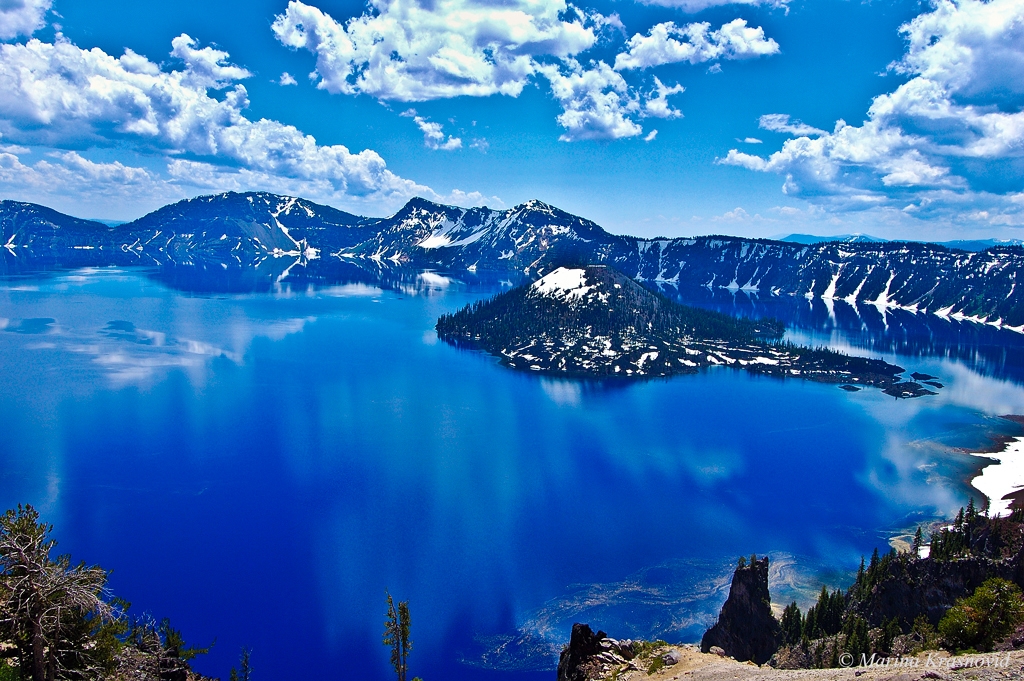 Crater Lake with Wizard Island, Oregon