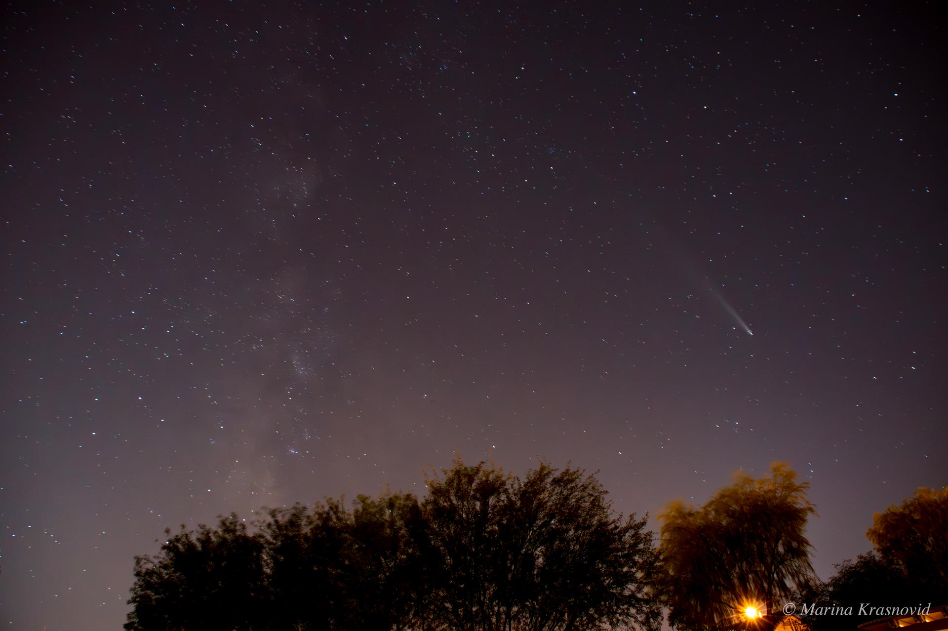 C/2023 A3 (Tsuchnshan-ATLAS) comet and Milky Way Milky Way and the A3 comet